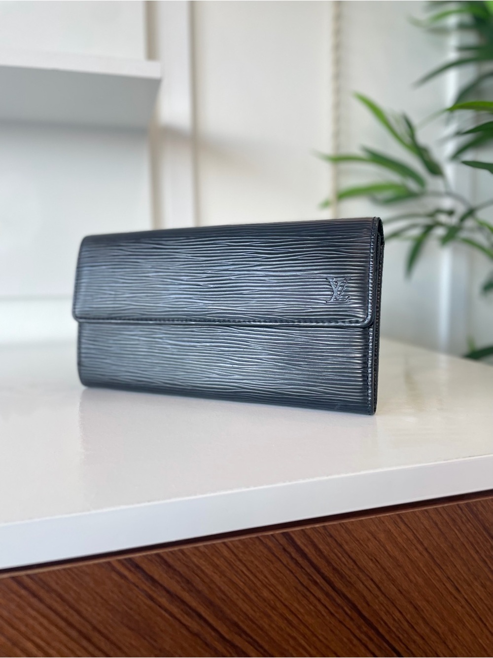 Louis Vuitton Black Epi Leather Long Wallet